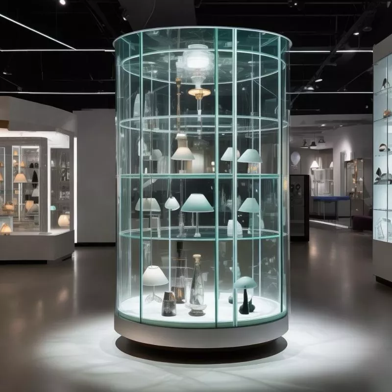 Vad gör vitrinskåp med roterande belysning i glas till den idealiska lösningen för att visa dina produkter